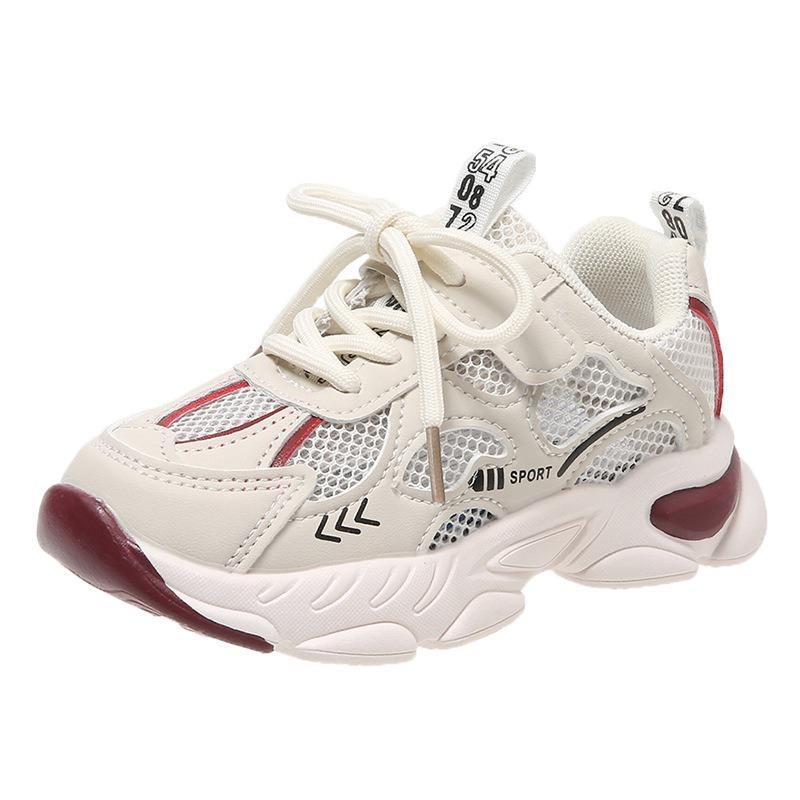 Scarpe da ginnastica per bambini, Nuovo stile estivo per bambine, Rete singola traspirante, Antiodore, Scarpe per bambini con suola morbida, Scarpe bianche 'Dad Shoes' per bambine