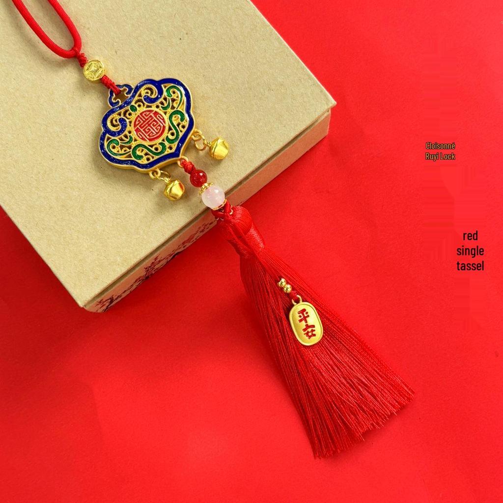 Slitinový přívěsek v čínském stylu s galvanickým pokovením pro auto s dutým designem starověkého kompasu