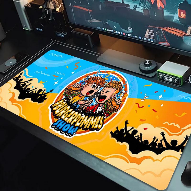 Burger Fries Fun Large Size Mouse Pad Large Gaming Table Cushion Nonslip Laptop Tablet Big Mousepad Xxl Mat Mini Pc Playmat With Lock Edge