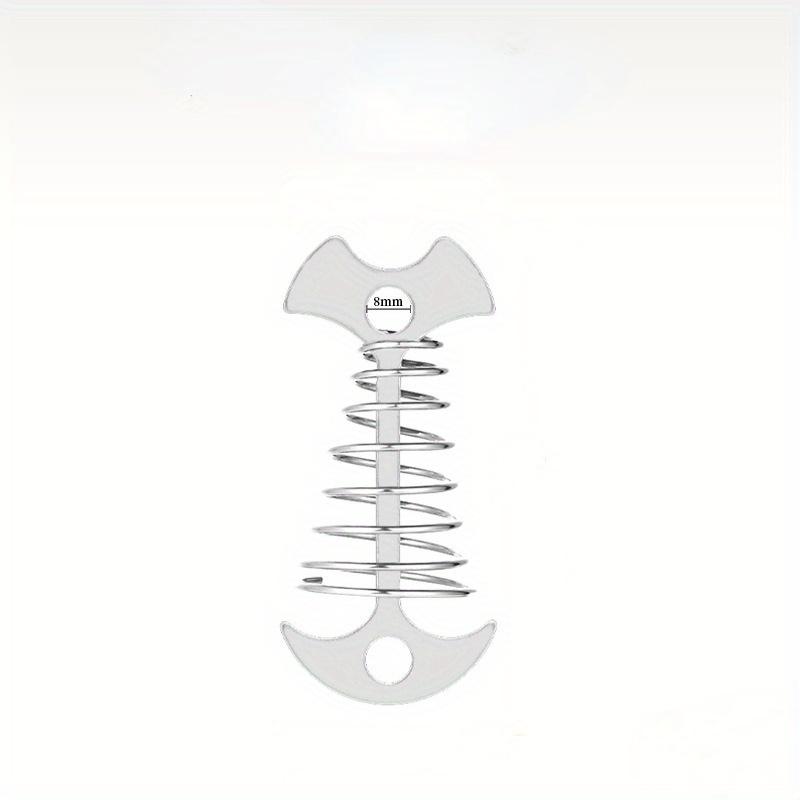 4pcs Outdoor Spring Fishbone Ground Nail Camping Tent Canopy Accessories, Boardwalk Deck Camping with Extended Spring Fishbone Nail