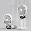 Tragbarer USB-Handventilator mit digitaler Akkuanzeige, 5-stufiger faltbarer Mini-Schreibtischventilator für Reisen, Büro, Außenbereich, Kühlung, geräuscharme Nutzung