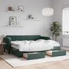 VidaXL Daybed with Trundle and Drawers Dark Green 80x200cm Velvet 3197130