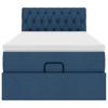 Ottoman Bed with Mattress Blue 100x200 Cm Fabric