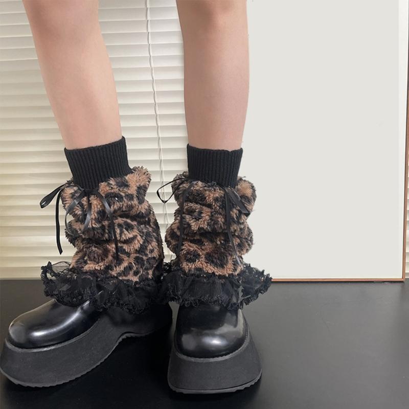 Womens Furry Party Costume Warm Faux Furs Fuzzy Long Boot Shoes Cuffs Cover Leg Warmers/Boot Sleeves/Boot Covers
