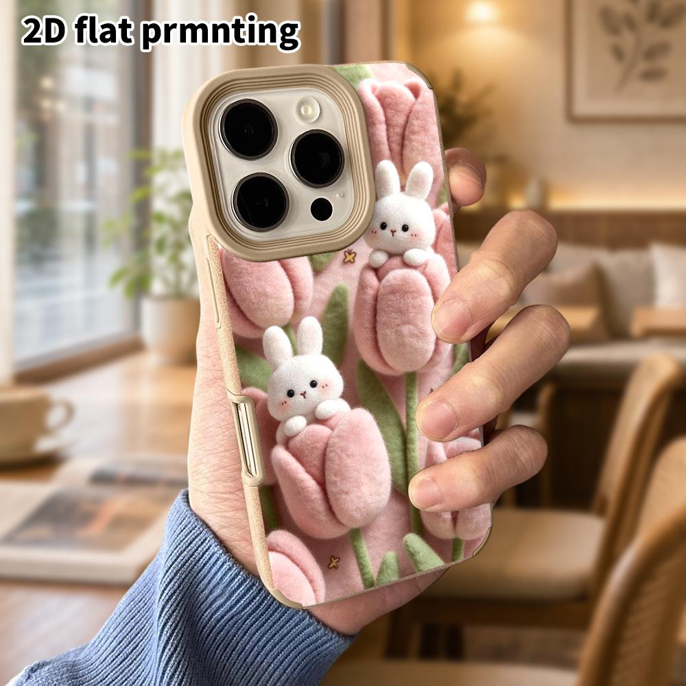 Phone Case: Lambskin 2D Flat Samsung Galaxy A34 A35 M05 M06 S20 S22 S21 FE Plus 5G Protective Case, Tulip Rabbit, Christmas and Halloween Gift