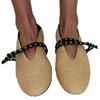 2024 Hand Knitting Buckle Strap Women Ballet Flats Shoes Solid Color Casual Women Mary Janes Shoes Breathable Round Toe Loafers