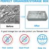 Kitchen Storage Box With Removable Cover Reinforced Handles Stackable Design For Cutlery Office Supplies Jewelry Organizing