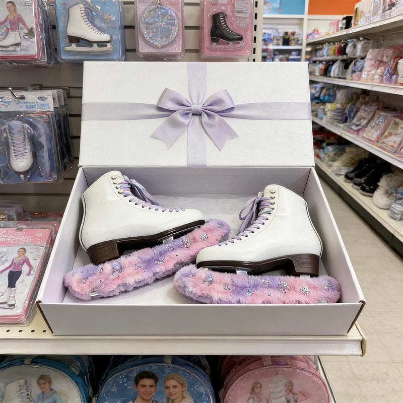 1 Pair Soft Flannel Ice Skate Guards Moisture-Wicking Skate Blade Protectors For Hockey & Figure Skates, Youth Adults Men Women