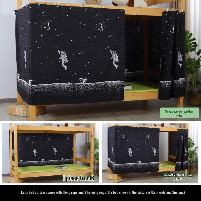 Student Bunk Bed Curtains, Light-Blocking & Windproof Privacy Canopy for Dorm Rooms