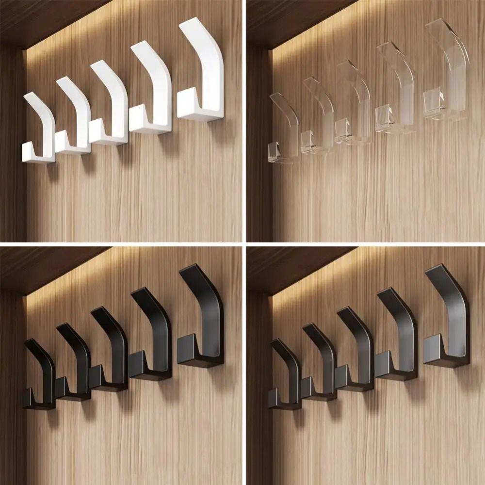 5Pcs/Set No Drilling Wall Hanging Hooks Clothes Towel Shower Organizers Plastic Storage Hanger