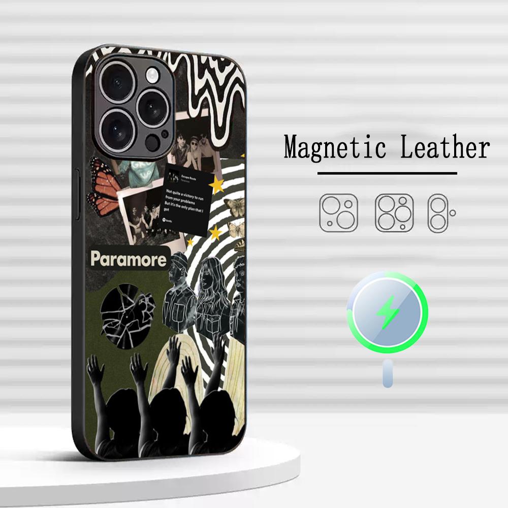 Крутой дизайн с узором группы Paramore Чехол для телефона Для iPhone 17 16 15 14 13 12 Plus Pro Max Высококачественный Роскошный Magsafe Овчина