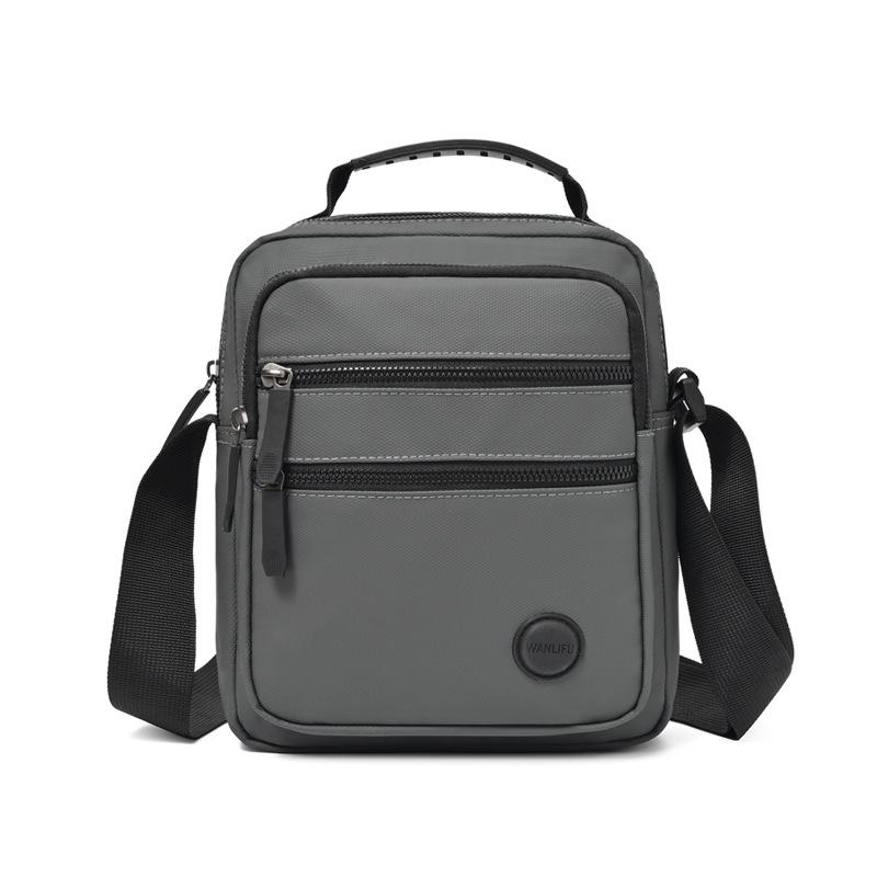 Men's Crossbody Bag Lightweight Oxford Small Square Bag Business Commuter Multi-Layer Shoulder Bag