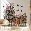 Rose Trellis Floral Wall Sticker Self-Adhesive Removable Waterproof Home Decor