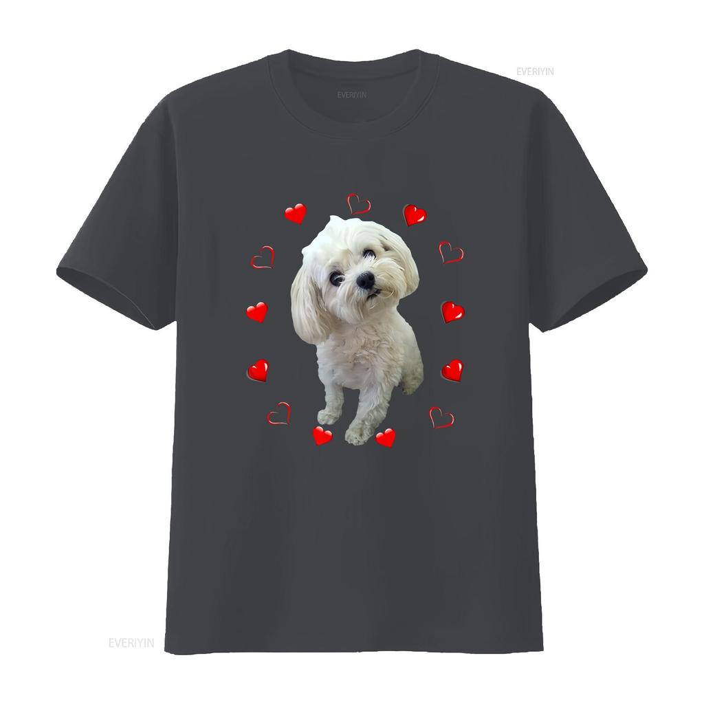 Maltese Dog Lover Puppy Owner Maltipoo Mix Fans Hearts T shirt vintage Washed fashion Comfortable Soft Versatile Stylish