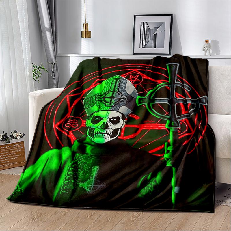 29 Stil Ghost Band Papa Emeritus Heavy Metal Dunkel Weiche Plüschdecke, Flanell Überwurfdecke für Wohnzimmer Schlafzimmer Bett Sofa