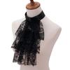 Colonial Black Ruffled Lace Jabot Collar and Cuffs Set Pirate Costume Accessory for Women Men Victorian Colonial Costume
