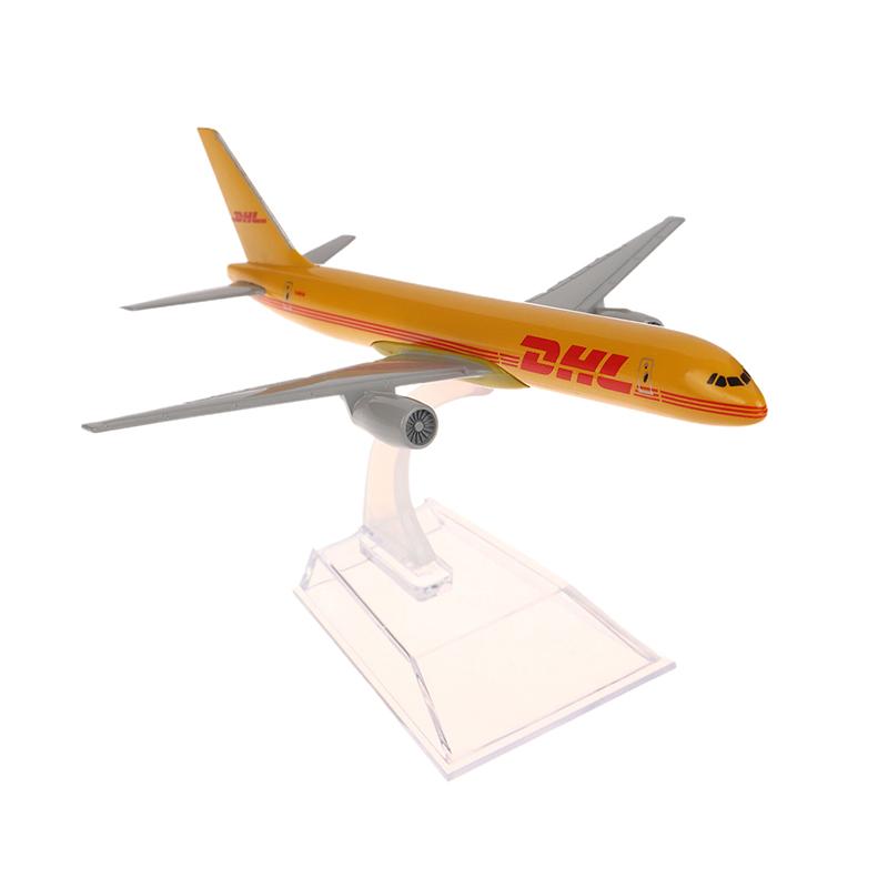 16Cm Scale 1:400 Metal Airplane Replica Dhl Alloy Airplane Model Yellow Freight Machine Diecast Aircraft Aviation Collectibles