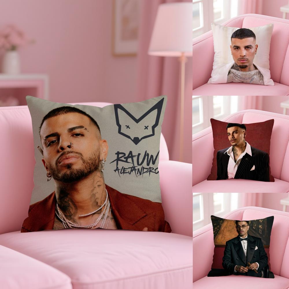 Singer Rauw Alejandro Nuestra Cushion Cover Plush Fabric Soft Double-Sided Printed Sofa Warm Winter Home Gift Pillow Cover