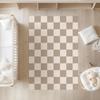 Printed Chick White Black Checkered Area Runner Rug Elegant Machine Washable Checkerboard Pattern Print Carpet Modern Home Gift