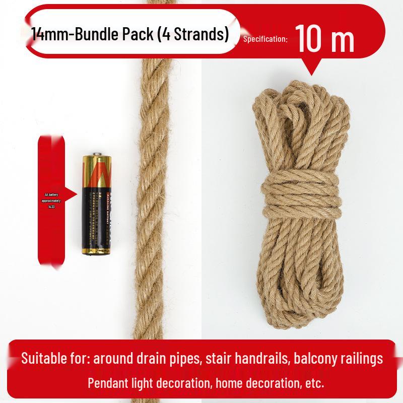 Hemp Rope: Handmade Thick String for DIY Weaving, Cat Scratching, Photo Wall Decor