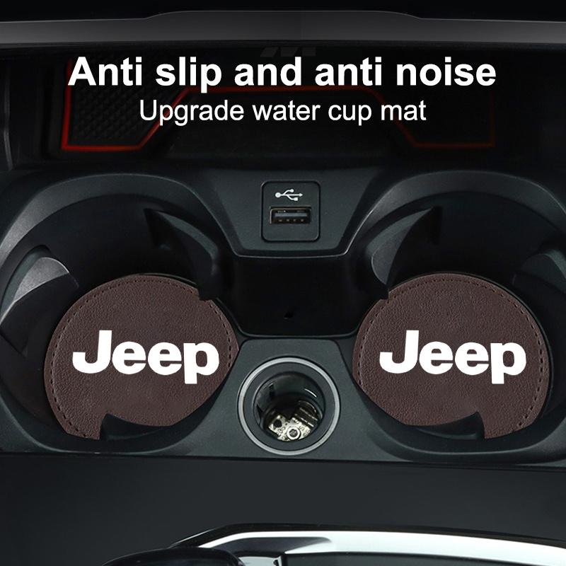 2pc Car Cup Holder Coaster Universal Auto Anti Slip Cup Holder Insert Coaster For Jeep Renegade Wrangler JL JK Gladiator Compass AMO1