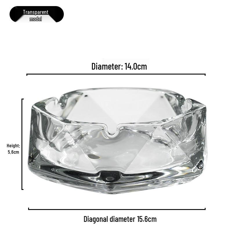Compact Glass Ashtray for Hotel Rooms, Bedrooms, and Bathrooms