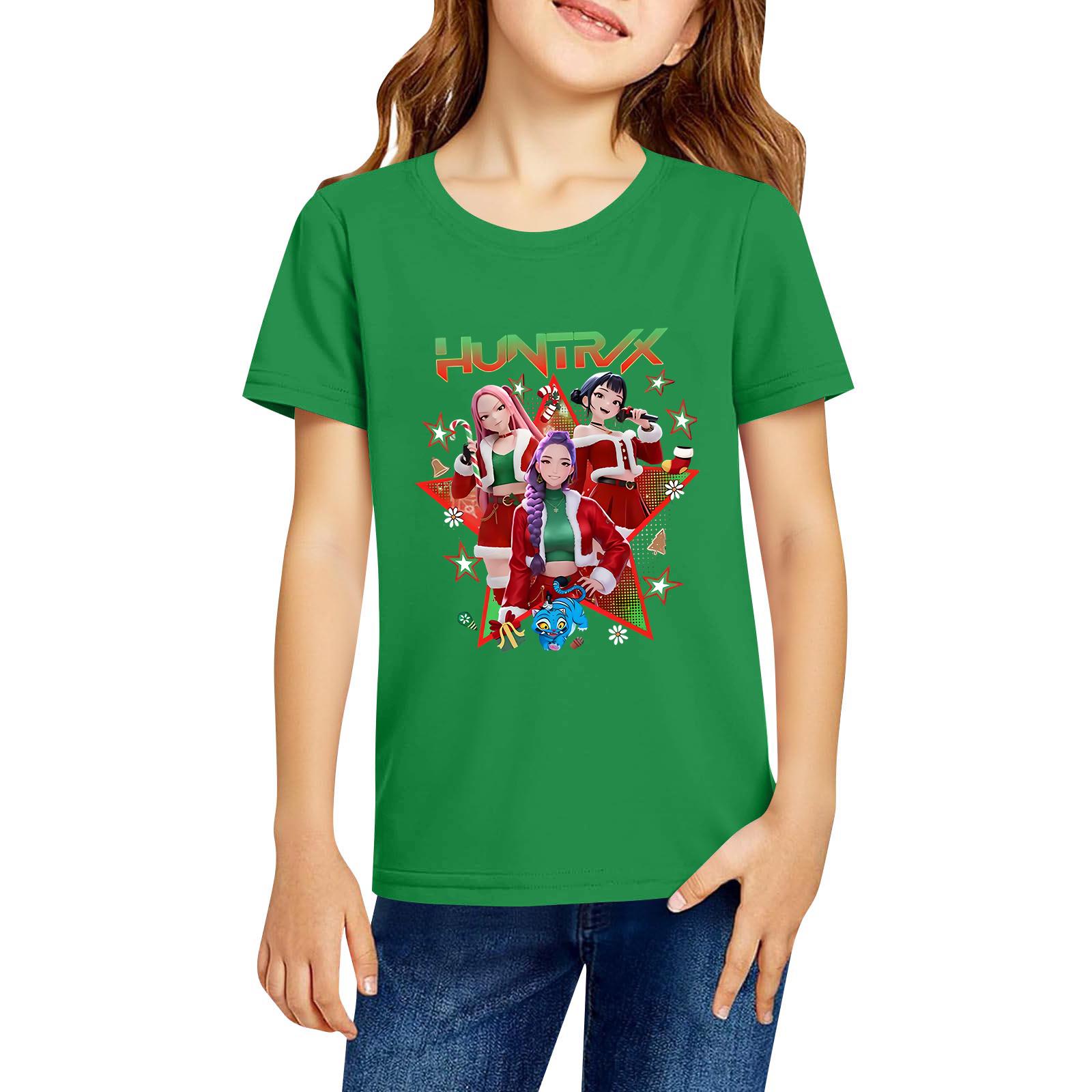 

Fashionable Round Neck Short Sleeve Work Clothes Printed Tops For KID Summer Tops 100