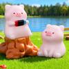 Pigs Figurines Mini Pigs Decors Waterproof Toy Playsets Miniature Doll Garden Figurines Cake Toppers Parties Favor