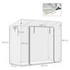 Greenhouse with Side Window, Roll-up Door, Windproof, Steel Frame, Plastic Tarpaulin, White, 200 X 76 X 168 Cm