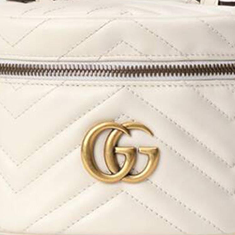 Gucci GG Marmont Quilted Leather Mini Backpack Women Backpack White 598594-DTDCT-9022