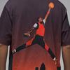 Jordan FW24 Serie Jumpman Degradado Cómoda Suave Camiseta de Manga Corta Hombre Tops Rojo Negro HJ2317045