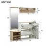 4-piece coat rack set – with shoe cabinet, bench, wall coat rack & mirror, complete hallway furniture set, dimensions: W139.5 x D35 x H166 cm