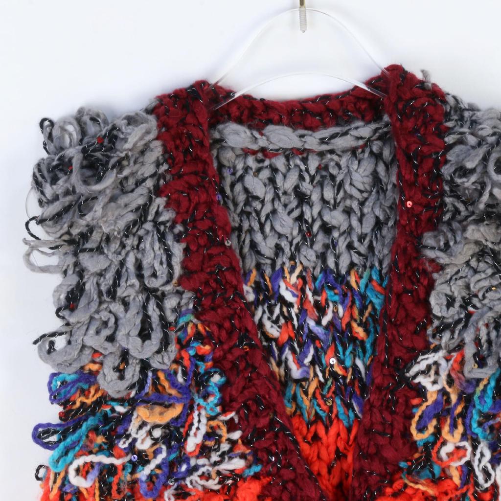 European-American Color-Block Fringe V-Neck Sweater Vest for Women - Spring/Autumn Collection