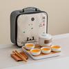 Matte Ceramic Travel Tea Set with Tray