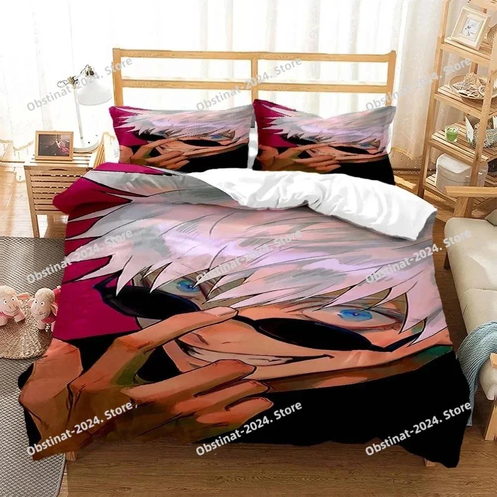 3D Anime Jujutsu Kaisen Gojo Satoru Bedding Set Print With Pillowcase Bed Duvet Cover Soft Single Double Queen Super King Size
