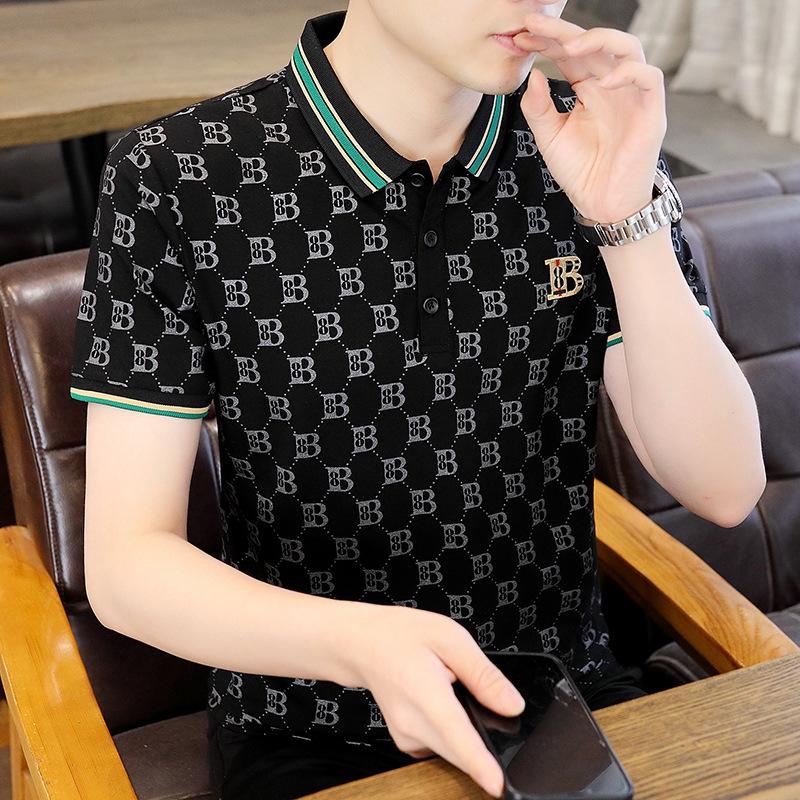 Herre Sommer 2024 Casual Krage Polo T-skjorte - Løs Passform, Kortermet