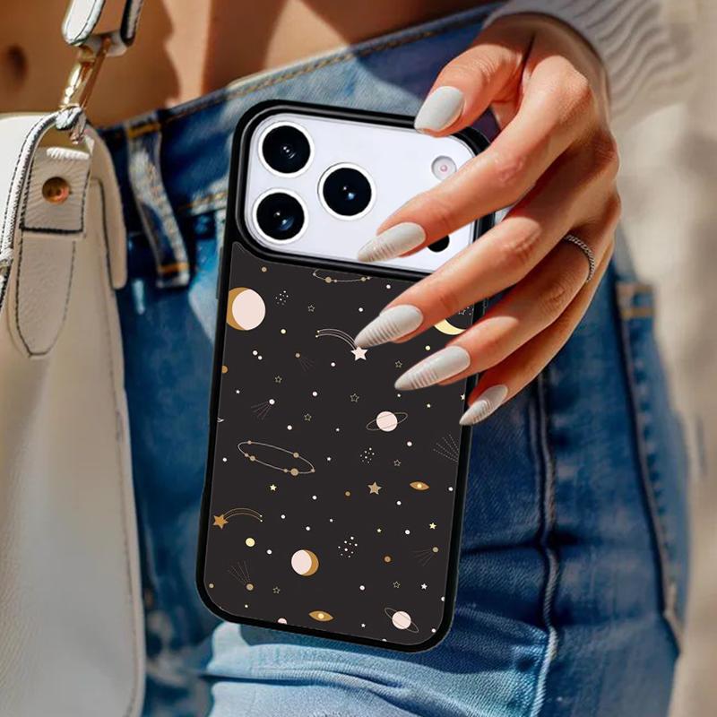 Cartoon Planets Stars Phone Case For iPhone 17 Air 14 15 13 12 Max Cover For Apple 14 15 16 16e 11 Pro Max Plus Coque