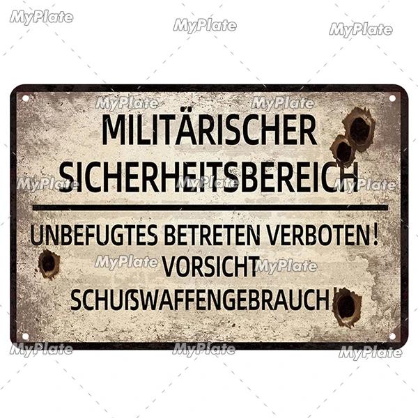 [MaPalte] Vintage German Achtung Sign Metal Sign Tin Sign Decoration Plaque Home Wall Door Decor Bar Sign Home Plate Poster
