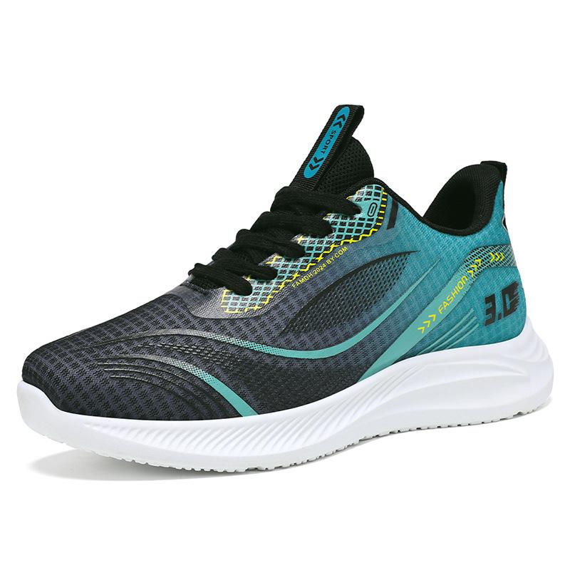 Shoes Men's Spring New Soft-soled Breathable Sports Shoes Korean Version Fashion Running Shoes Mesh Casual Shoes Foreign Trade Men's Shoes