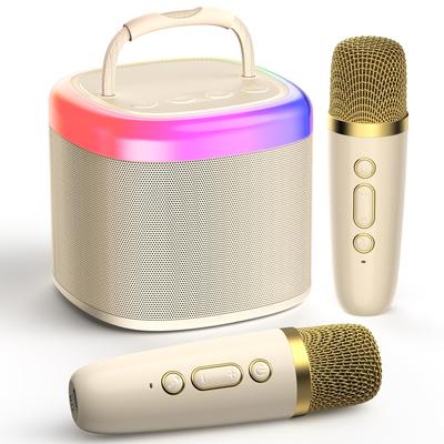 JYX Karaoke Set with 2 Bluetooth Karaoke and PA System for Home Wireless Microphone with Colorful LED Voice Conversion Compatible with Android and