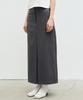 Nigaennikol Box Pleated Long Skirt_Gray