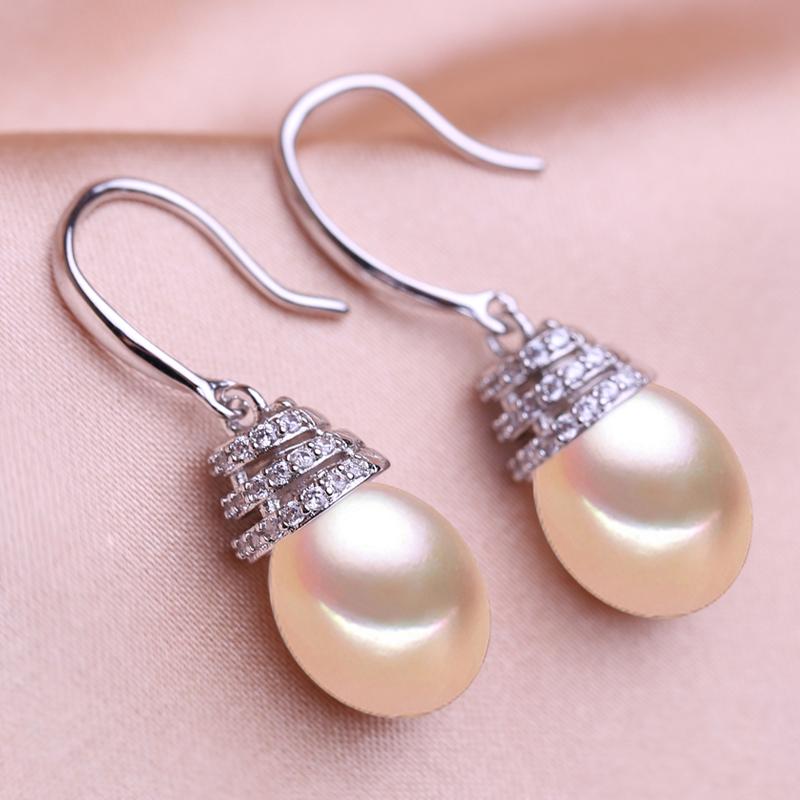 

Сережки SENIKO з натуральними прісноводними перлами Геометричний дизайн Модні довгі сережки з кубічним цирконієм для жінок Подарунок дівчині рожевий