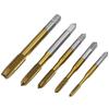 STONEGO 1/5/10PCS Titanium Plated Threaded Drill Tap Metric HSS6542 Spiral Flute Threaded Drill Bit M3/M4/M5/M6/M8