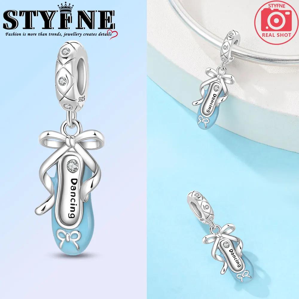 

Exquisite Copper Ballet Dance Shoes High Top Canvas Shoe High Heels Charms Beads Fit Diy Bracelet Fine Birthday Jewelry Gift