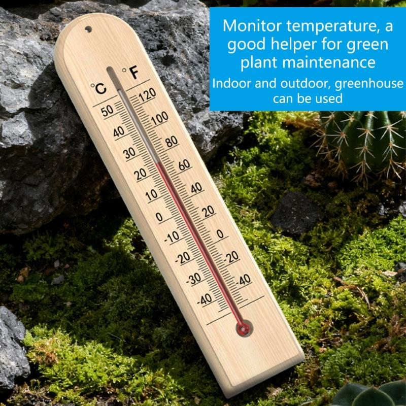 Wall Mountable Wooden Temperature Gauge Accurate -40℃ To 50℃ with Safe Kerosene Solution Large Display Area for Easy Installation