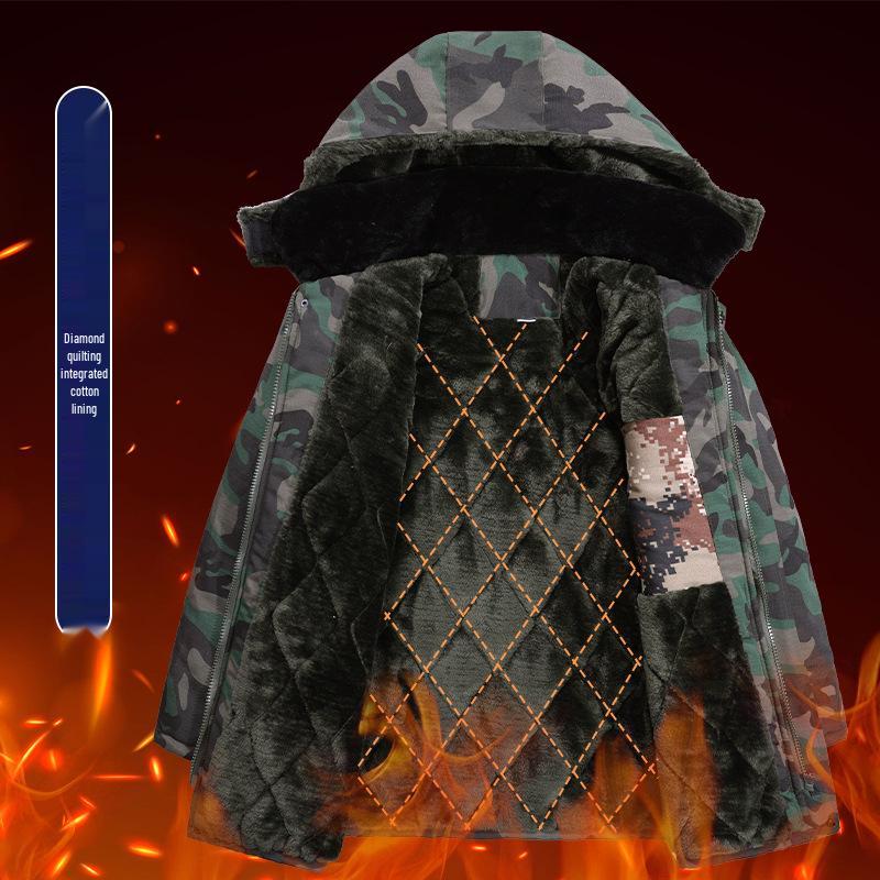 Men's Winter Camouflage Jacket: Thickened Cotton, Waterproof, Anti-Cold Military-Style Coat, Plus Velvet, 2024 Model