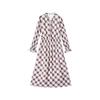 Xiangying Vintage Plaid Waist-Defining French Midi Dress
