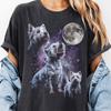 Vintage Three West Highland White Terrier Moon Shirt, Westie Dog Galaxy Tee, T-Shirt for Women & Men. Space Dog Lover Gift, Cute Westie