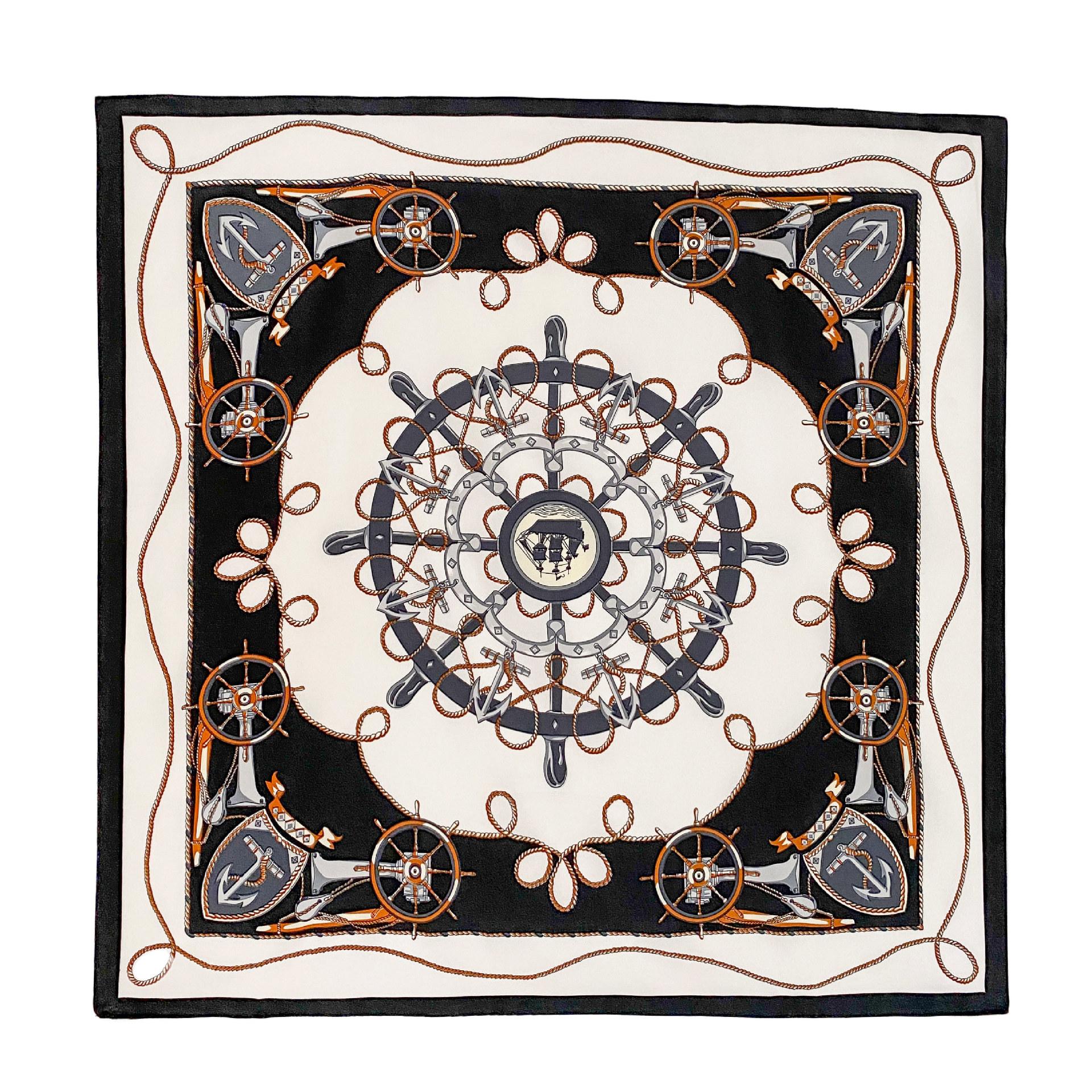 

Высококачественные роскошные шелковые шарфы, повязка на голову, шарфы, шейный шарф для женщин, шелковый шарф с цепочкой, женская декоративная шаль 90-90cm