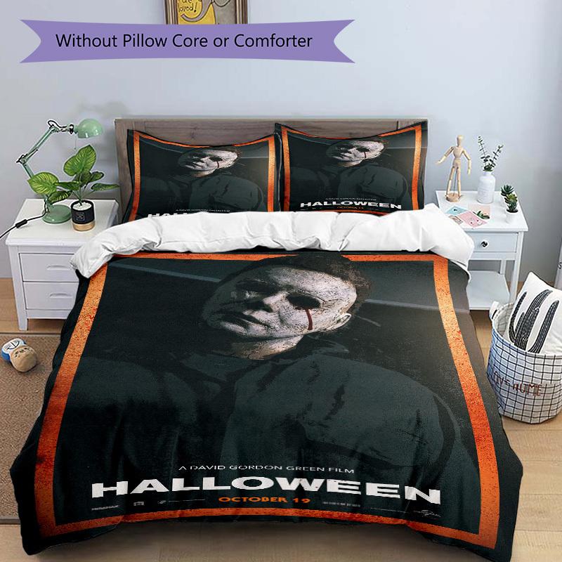 Halloween 2022 Michael Myers Plakát Povlečení Přikrývka Povlak na peřinu Dárek do ložnice, Obsahuje 1 povlak na peřinu a 2 povlaky na polštář, Bez výplněB565